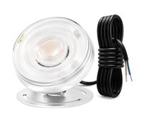 GUODDM Projecteur LED Submersible en Aluminium Renforcé pour Bassin, Lampe De Fontaine Étanche IP68 À Lumière Blanc Chaud, Luminaire Paysager 3000K pour Piscine Et Fontaine(Warm White,12w(24v))