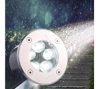 GUODDM Projecteur LED Submersible pour Fontaine, Éclairage Paysager Encastré, Spot 12 V CA pour Bassin, Lampe De Piscine Étanche IP68, pour Jardin, Terrasse, Pelouse, Allée(White,9w)
