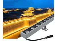 GUODDM Projecteur Mural LED Extérieur - Barre LED 24 V, Éclairage Linéaire Lumière du Jour 5000 K, Projecteur LED Rectangulaire Étanche IP65, pour Église, Publicité, Cour, Jardin(Black,12W(DC24V))
