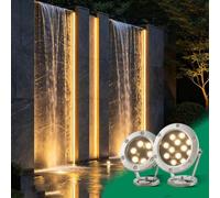 GUODDM Projecteur Rotatif 12 V, Éclairage LED pour Bassin, Lumières LED Submersibles, Projecteur Étanche IP68, pour Jardin, Piscine, Cour Et Fontaine RGB(Red,12w)