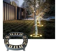 GUODDM Projecteurs LED Annulaires pour Arbres 12 W, Éclairage D'extérieur Étanche IP65, Luminaires Enterrés Annulaires Ondulés 24 V, Éclairage De Jardin(Warm Light,8PCS(24V))