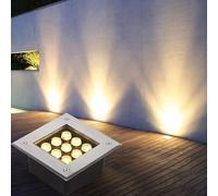 GUODDM Spot Encastré Carré À LED pour Extérieur, 9 W, Étanche IP65, Idéal pour Terrasses, Escaliers, Allées Et Espaces Verts(Blue,9W(12V))