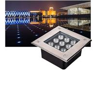 GUODDM Spot Encastré Carré À LED pour Extérieur, 9 W, Étanche IP65, Idéal pour Terrasses, Escaliers, Allées Et Espaces Verts(Warm Light,9W(85-265V))