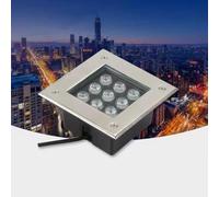 GUODDM Spot Encastré Carré - Projecteur LED Extérieur, Étanche IP67, pour Cour, Terrasse, Escaliers, Allées Et Pelouses, Éclairage Mural Et De Sol Basse Tension 12 V(White Light,9w)