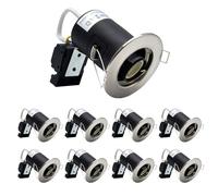 GUODDM Spot Encastré Résistant Au Feu, Plafonnier LED Chromé Brossé, Indice De Protection IP20, 240 V, for Chambre À Coucher (Ampoules Non Incluses)(A,8pcs)