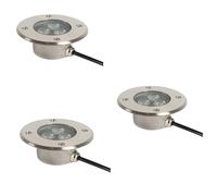 GUODDM Spot Encastré sous-Marin - Anneau Lumineux for Fontaine 3 W, Éclairage Paysager Basse Tension IP68, Corps De Lampe en Acier Inoxydable, Éclairage De Terrasse LED(White,3PCS-12V)