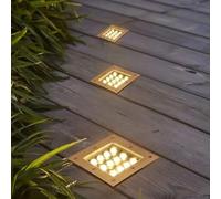 GUODDM Spot LED Carré - Lumières Enterrées Extérieures, 12v Projecteur De Sol Lumières, Projecteur LED Encastré Extérieur Étanche IP67, pour Terrasse De Jardins Et Patios (Warm White Light,3W)