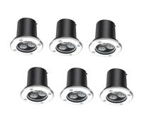 GUODDM Spot LED De Sol 3 W, Spot Rond Encastrable, Éclairage D'extérieur en Acier Inoxydable Étanche IP67, pour Jardin, Allée, Terrasse, Cour, Garage(Yellow,3W-AC24V)