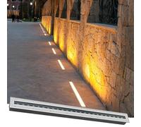 GUODDM Spot LED Encastré D'extérieur, Éclairage Linéaire Rectangulaire Souterrain 85-265 V, Éclairage De Couloir Étanche IP67, Éclairage D'escalier(Warm White,18W)