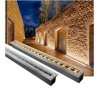 GUODDM Spot LED Encastré Rectangulaire Linéaire for Extérieur, Éclairage De Jardin, Éclairage De Couloir, D'allée, D'escalier, Étanche IP67(Warm White,85-245V(12W))