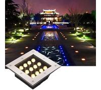 GUODDM Spots De Jardin LED - Spots Extérieurs Enterrés 12 V, Spots LED Carrés Encastrables, Spot Encastré Étanche IP67, pour Terrasse, Escaliers, Allées Et Pelouses(Green,36w)