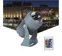 GUODDM Spots D'extérieur RVB 10 W, Faisceau LED Rotatif, Éclairage Paysager Au Sol Étanche IP66, Projecteurs Muraux À Faisceau Étroit, avec Télécommande pour Éclairage De Panneaux D'affichage(12V)