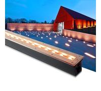 GUODDM Spots LED Paysagers, Appliques Murales Ultra-Minces À Longue Bande en Acier Inoxydable AC 220 V, Spots LED Encastrés Étanches IP67, Éclairage Décoratif Au Sol(Warm White,6W)
