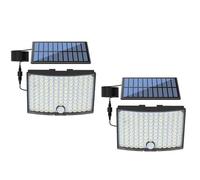 GUODDM Spots Solaires À 190 LED, Éclairage D'extérieur Et D'intérieur, Télécommande, Câble De 5 M, Éclairage De Sécurité Étanche, Installation Multifonctionnelle(2PCS (10w-5.5V))