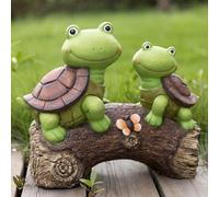 GUODDM Statue Statue De Tortues en Résine avec Lampes Solaires, Décorations D'extérieur for Pelouse, Cadeaux De Jardin for Maman
