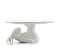 GUODDM Statue Support À Vaisselle Lapin, Décorations De Pâques, Assiettes À Dessert en Céramique for Œufs Et Biscuits, Cadeaux, Blanc(6inch)