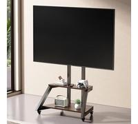 GUODDM Support De Télévision Mobile, Support De Moniteur Réglable en Hauteur, Plateau De Rangement Supérieur Et Inférieur De 32 À 75 Pouces Et Support D'écran for Système De Conférence