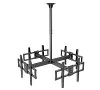 GUODDM Support Mural pour Téléviseur À Quatre Faces, Compatible avec Les Écrans LCD De 32 À 50 Pouces, pour Écrans Plats/incurvés, Réglable en Hauteur Grâce À Sa Conception Télescopique(4-Screen)