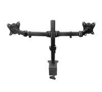 GUODDM Support pour Deux Écrans D'ordinateur, Pince De Fixation, Télescopique, Réglable en Hauteur, Gestion des Câbles Interne, Compatible avec Les Écrans De 12 À 27 Pouces Et Pivotant