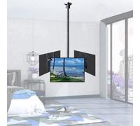 GUODDM Support TV De Plafond Triple Face, Support TV Mural pour Télévision Plat Et Incurvé LCD LED, Télescopique, Inclinable Et Pivotant À Hauteur Réglable, Support Suspendu À 3 Écrans