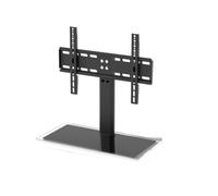 GUODDM Support TV Universel, Moniteur De Table Pivotant, Rotatif Et Réglable en Hauteur for Téléviseurs De 17 À 60 Pouces, Socle en Verre Trempé avec Support Et Gestion des Câbles(32"-55")
