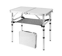 GUODDM Table De Camping Pliante, Petite Pliante À Hauteur Réglable, Portable avec Filet pour, Le Jardin, Les Pique-niques, Barbecues(B)