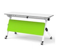 GUODDM Table De Conférence Pliante avec Panneau De Confidentialité, Réunion Rectangulaire À Plateau Rabattable, Mobile Moderne avec roulettes Silencieuses, for Bureau(140 * 60 * 75CM)