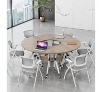 GUODDM Table De Formation Modulaire Profilée, Tables Rondes Modulaires pour Plusieurs Personnes, Bureau De Conférence avec roulettes Verrouillables, Chaises Pliantes Rabattable Non Incluses