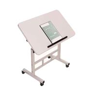 GUODDM Table Mobile Simple, Petite Table De Conférence Portable, Plateau en Bois Massif, Hauteur Réglable, Bureau pour Ordinateur Portable À Utiliser Au Lit Ou sur Un Canapé(80 * 40*(65-87) CM)