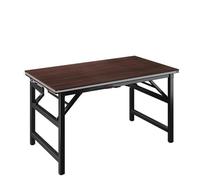 GUODDM Table Pliante À Double Traverse avec Étagère De Rangement Intégrée, sans Montage, Bureau D'ordinateur Pliable Et Escamotable, Idéal pour Travailler sur Un Ordinateur Portable(80 * 40 * 75CM)