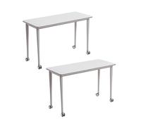 GUODDM Tables De Conférence Pliables (2 Ou 4 Pièces), Table De Formation Mobile À roulettes, Table De Réunion Roulante À Plateau Rabattable for Bureau, Salle De Réunion, Salle De Classe(2PCS)