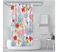 Guofuos Rideau Douche 200x300cm Cygne Rose Rideau de Douche Anti-moisissure, Grand Rideaux Extérieur Imperméable, Tissu Polyester, Antibactérien, Lavable en Machine, 3D Salle de Bain Rideau Décor
