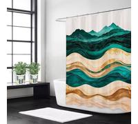 Guofuos Rideau Douche Émeraude Rideau de Douche Désert Polyester Anti Moisissure Imperméable Tissu,Lavable Séchage Rapide Shower Curtain,avec 12 Crochets,Salle de Bain Decoration W180 x L240 cm z-501