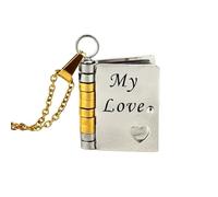 GUOGAOzz Mon amour coeur livre collier, à ma femme amour livre collier, charme multi-couche ouvrable avec 6 pages gravées (Style B)