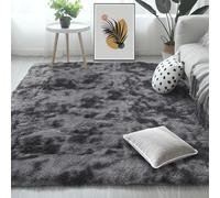 GUOGHUI Tapis Salon Shaggy 160 x 310 cm Intérieur Moelleux Épais Moquette Doux en Peluche Moderne Design pour Salon, Canapé Natte, Chambres d'enfant, Gris Foncé