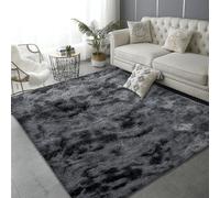 GUOGHUI Tapis Salon Shaggy 220 x 280 cm Pelucheux Moquette Doux en Peluche Ne Perd Pas Ses Poils pour Salon, Chambre à Coucher, Couloir, Gris Foncé