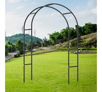 GUOGLZ Arche À Rosier en Métal pour Jardin Pergola en Treillis Tonnelle for Le Soutien des Plantes Grimpantes Pelouse Patio Décoration De Fête Arches De Mariage(Black,230x250cm/7.5x8.2ft)