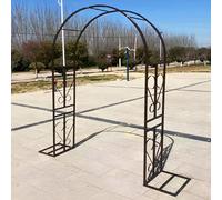 GUOGLZ Arche De Jardin en Métal, 230cm De Haut X 140cm~300cm De Large Arceau À Rosier, Treillis De Extérieur Robuste pour Grimper Vignes Et Plantes Mariage(Bronze,260x230cm/8.5x7.5ft)