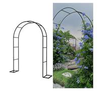 GUOGLZ Arche De Jardin en Métal avec Base, Treillis De Arceau À Rosiers, pour Mariages Et Entrées De Chemin, Différentes Tailles(Black,7.2'x9.3'(220cmx286cm))