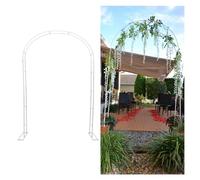 GUOGLZ Arche De Jardin en Métal avec Base, Treillis De Arceau À Rosiers, pour Mariages Et Entrées De Chemin, Différentes Tailles(White,6.5'x2.6'(200cmx80cm))