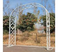 GUOGLZ Arche de jardin robuste et résistante aux intempéries pour mariage, plantes grimpantes, décoration extérieure, style pergola, 140 x 230 cm, élégante tonnelle de jardin blanche