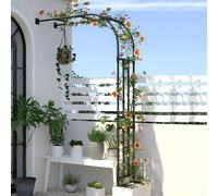 GUOGLZ Arche De Rose en Métal Demi-côté, Treillis Arche De Jardin Robuste, Mariage en Arches Support pour Plante Grimpante À Roses, Résistant Aux Intempéries Et À La Rouille(90 * 240cm/2.9x7.8ft)