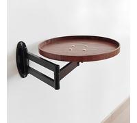 GUOGLZ Floating Wall Table, Folding Round Side Table, Movable Retractable Folding Coffee Table, Wall-Mounted Drop-Leaf Table Multi-Function(White Oak)