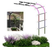 GUOGLZ Treillis De Jardin Demi-Arche, Support pour Plantes en Acier Inoxydable, Metal Arceau À Rosiers, avec Base, Facile À Installer, Intempéries(290 * 240cm (9.5 * 7.9ft))
