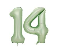 Guoguonb Ballon gonflable en aluminium avec chiffre 14 pouces - Ballon gonflable à l'hélium - Ballon design personnalisé pour le jour du souvenir - Décoration d'anniversaire (pastèque vert)