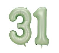 Guoguonb Ballon gonflable en aluminium en forme de numéro 31 - Ballon géant en aluminium - Ballon design personnalisé pour jour commémoratif - Décoration d'anniversaire (pastèque vert)