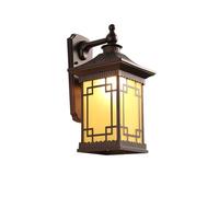 GUOGUOSM Applique Murale d'extérieur carrée créative E27, Abat-Jour en Verre de Style Chinois, Applique Murale étanche IP65 pour Porche, éclairage de Cour