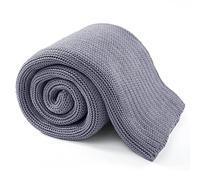 Guohaoi Couverture lestée tricotée (Gris Clair, 152,4 x 203,2 cm, 6,8 kg) - Couverture rafraîchissante pour Les dormeurs Chauds - Couverture Lourde en Grosse Maille Faite à la Main pour Adultes, pour