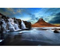 GUOHLOZ Puzzle 1500 Pièces Paysage -Puzzles en tête en Bois-Relax Puzzles Jeux- Enfants et Adultes Cadeaux, Roches, Cascade, Volcan, Islande, 87x57cm