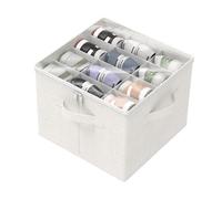 GUOHNHE Organiseur de Chaussures, Empilable Grandes Boîte Rangement avec Couvercle Transparent et 3 Poignée, Shoes Organizer Jusqu'à 12 Paires, 43 x 43 x 33 cm, Blanc Ivoire, XSNX01WM-1